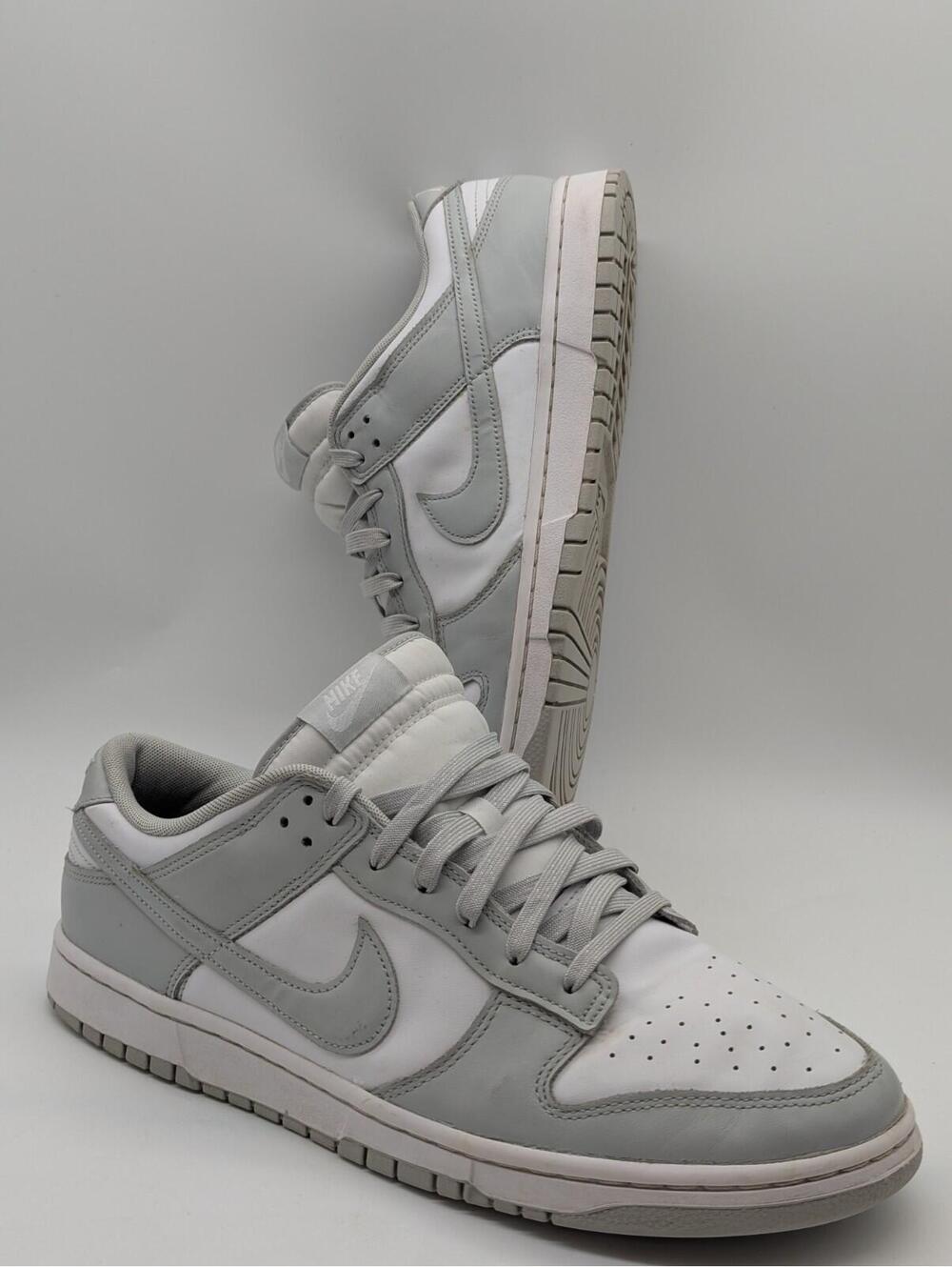 Mens Size 13 Nike Dunk Low Retro Grey Fog White Shoes Sneakers DD1391-103 Gray